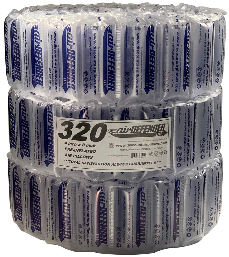 [Australia - AusPower] - 320 Count 4x8 airDEFENDER Air Pillows 39.5 Gallons 5.25 Cubic Feet Void Fill Cushioning For Packing Packaging Shipping 