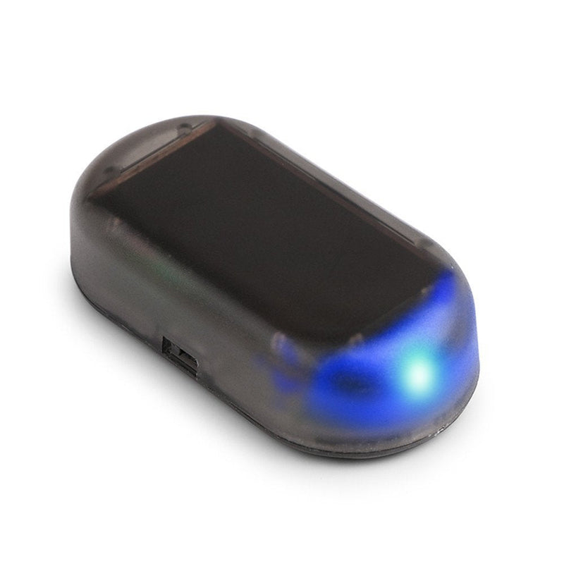 [Australia - AusPower] - Solar Power Dummy Car Alarm Blue LED Light Simulate Imitation Security System Warning Anti-Theft Flash Blinking Lamp 