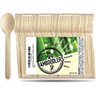 [Australia - AusPower] - Disposable Wooden Spoons by Bamboodlers | 100% All-Natural, Eco-Friendly, Biodegradable, and Compostable - Because Earth is Awesome! Pack of 100-6.5” Spoons. 