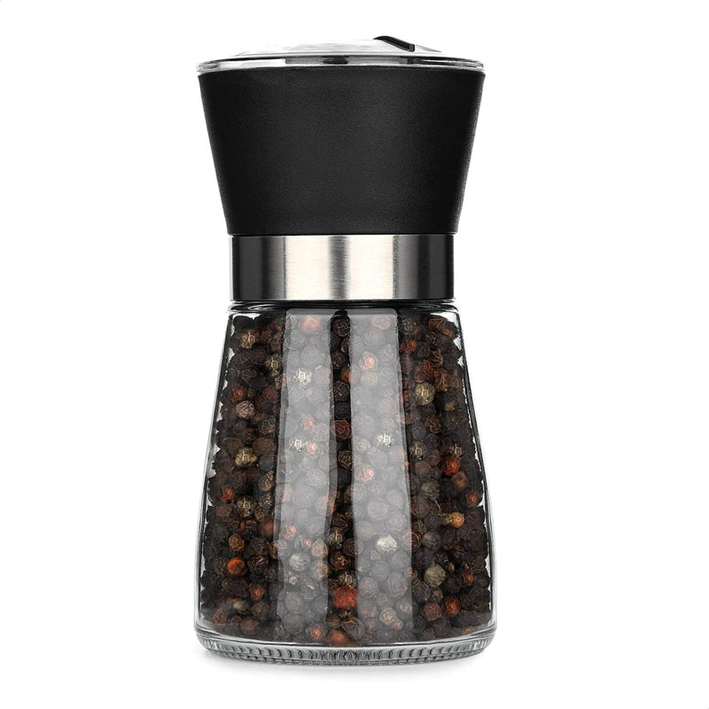 [Australia - AusPower] - Salt Pepper Grinder - Salt and Pepper Grinder Refillable Shakers for Home, Kitchen, Barbecue, Party - Modern Salt and Pepper Shakers Kitchen Table Accessories - Ceramic Grinder to Refill Sea Salt 