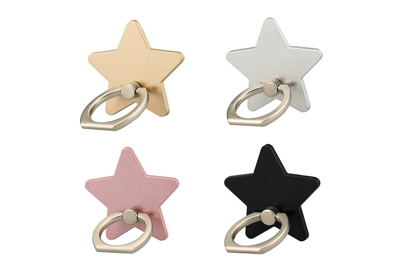 [Australia - AusPower] - lenoup z179 (4 pcs) Cell Phone Holder,Star Phone Ring Kickstand,Universal 360 Rotation Cell Phone Finger Ring Grip for Almost All Phones/Pad(4 Color Star) 