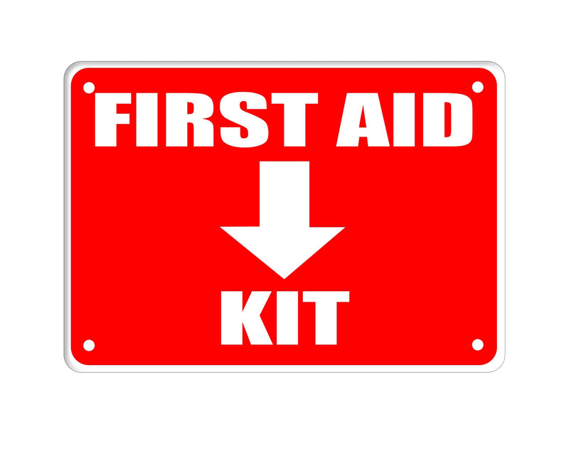 [Australia - AusPower] - First Aid Sign, Durable Plastic Safety Sign, 7 x 10 Inch, Red on White, for Indoor/Outdoor Use 