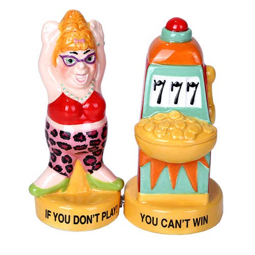 [Australia - AusPower] - Pacific Giftware Lucky Casino Slot Machine Winner Ceramic Magnetic Salt and Pepper Shaker Set 
