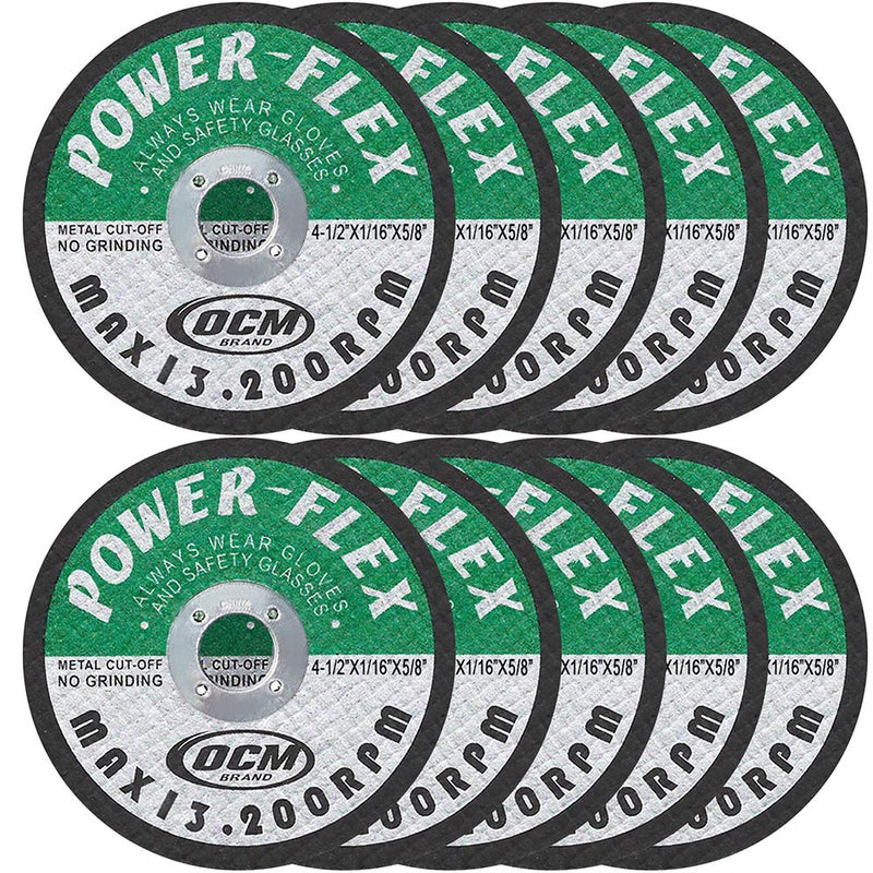 [Australia - AusPower] - 4 1/2 Inch x 1/16 Inch x 5/8 Inch Premium Cut Off Wheels - 10 PACK -, For Cutting all Ferrous Metals and Stainless Steel 