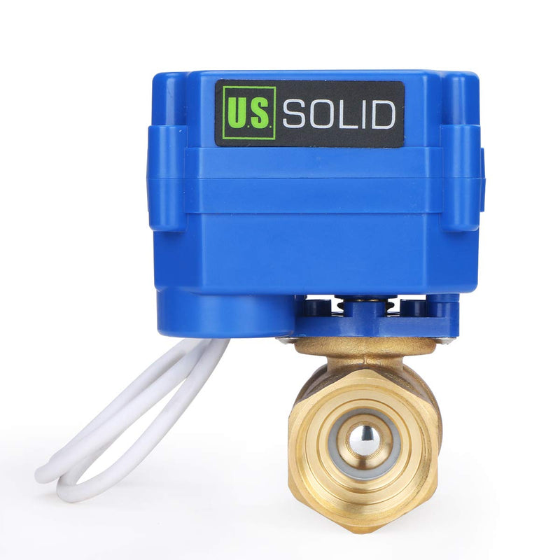 [Australia - AusPower] - Motorized Ball Valve- 3/4" Brass Ball Valve with Standard Port, 9-24V DC and 2 Wire Reverse Polarity by U.S. Solid 