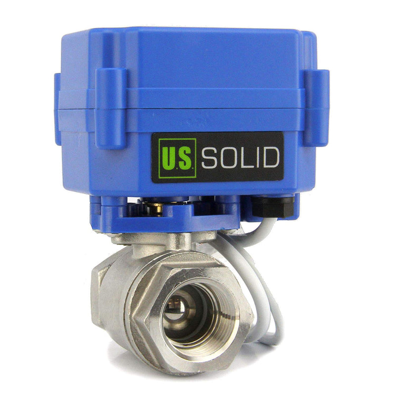 [Australia - AusPower] - Motorized Ball Valve- Stainless Steel Ball Valve with Full Port, 9-24V DC and 2 Wire Reverse Polarity by U.S. Solid (3/4 inch) 
