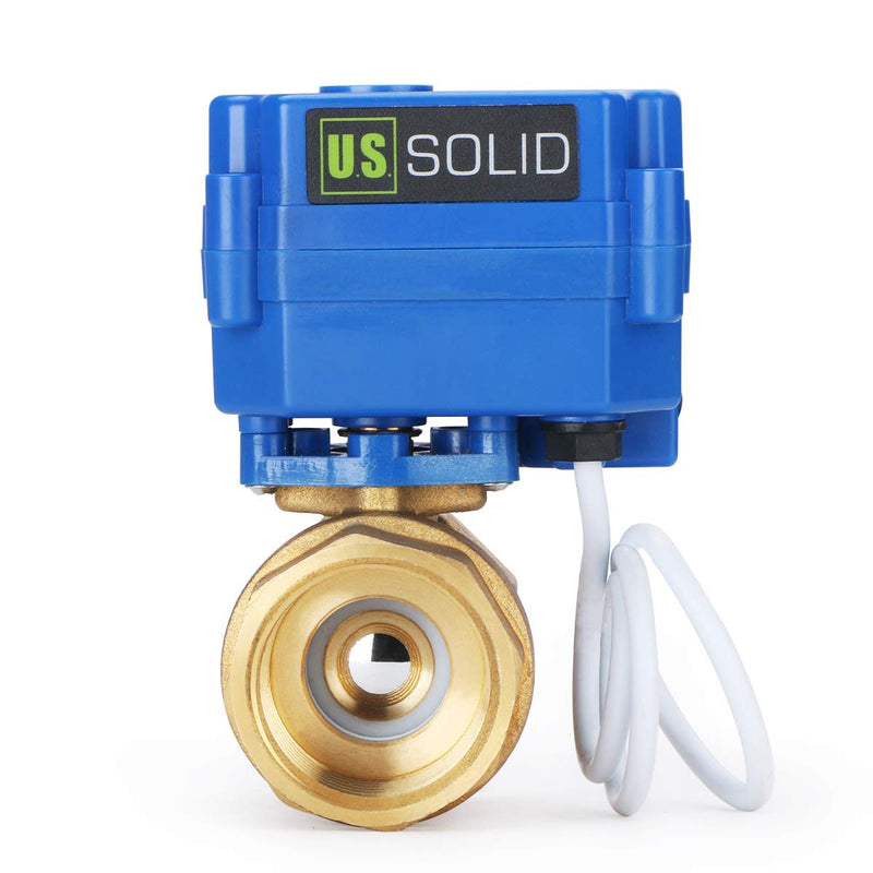 [Australia - AusPower] - Motorized Ball Valve- 1" Brass Ball Valve with Standard Port, 9-24V DC and 2 Wire Reverse Polarity by U.S. Solid 1 Inch 