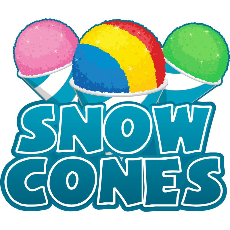 [Australia - AusPower] - Snow Cones 16" Concession Decal Sign cart Trailer Stand Sticker Equipment 16" 