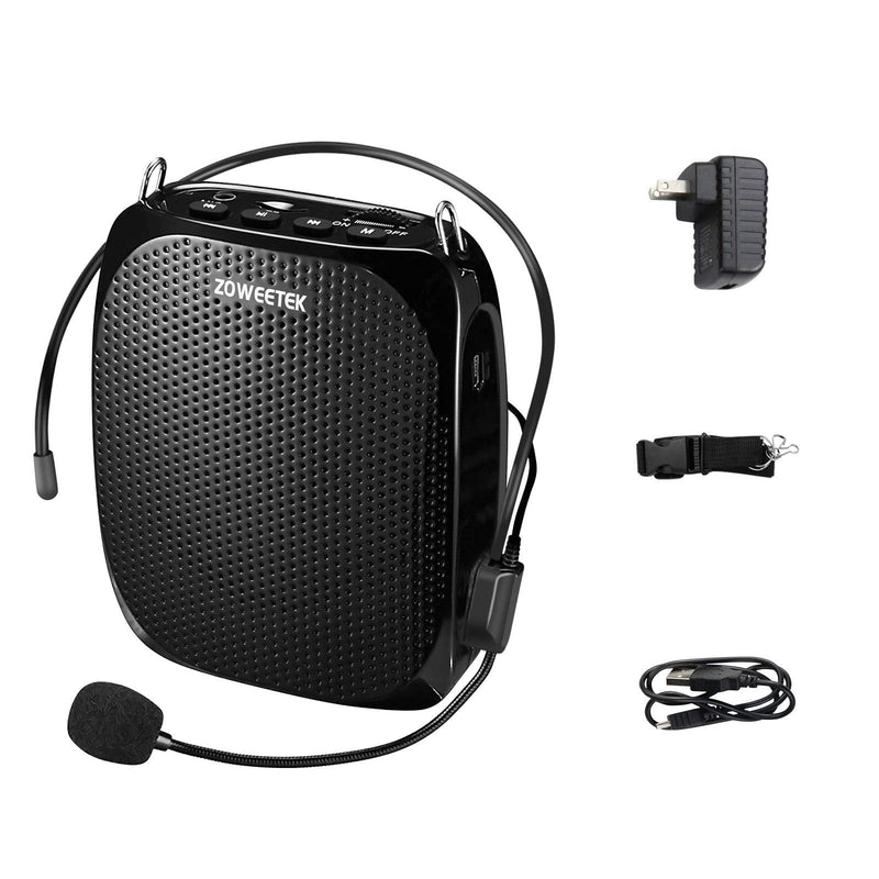 [Australia - AusPower] - ZOWEETEK Portable Rechargeable Mini Voice Amplifier with Wired Microphone Headset and Waistband, Supports MP3 Format Audio for Teachers, Singing, Coaches, Training, Presentation, Tour Guide 