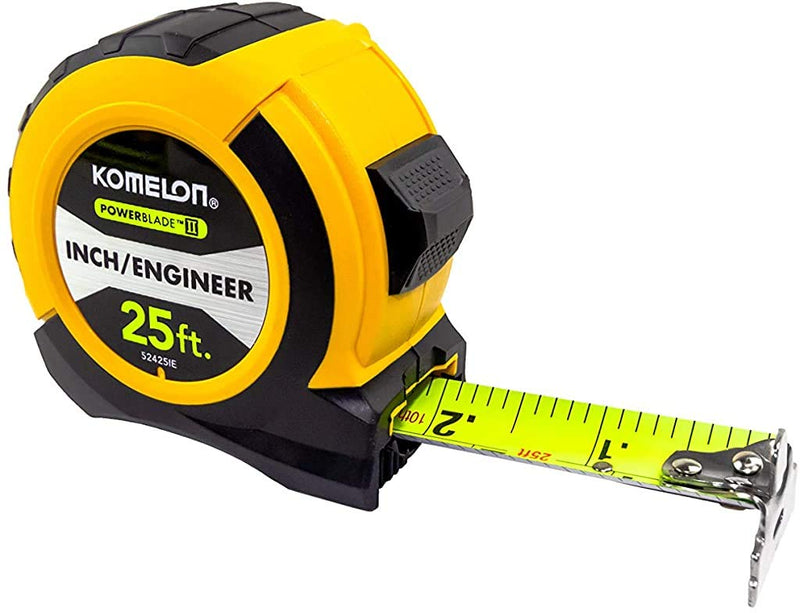 [Australia - AusPower] - Komelon 52425IE; 25' x 1.06" Powerblade II" Engineer Tape Measure; Yellow/Black 