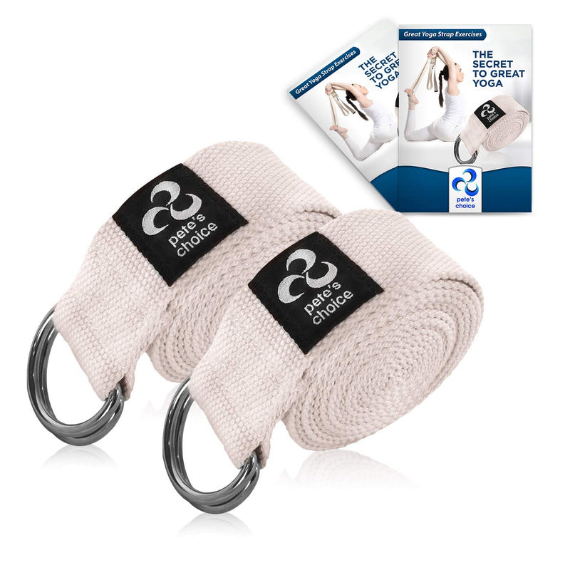 [Australia - AusPower] - pete's choice 2-Pack or 5-Pack Yoga Exercise Adjustable Straps 8Ft | Bonus eBook | with Durable D-Ring for Pilates & Gym Workouts | Hold Poses, Stretch, Improve Flexibility & Maintain Balance 2 Pack, 8ft 