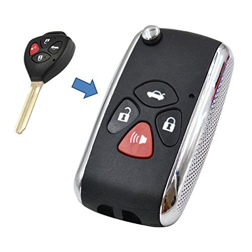 [Australia - AusPower] - KEMANI Uncut Blade Modify Flip Folding Remote Key Shell Refit For Toyota Camry Avalon Corolla Matrix RAV4 Venza Keylless Fob Case 4 Button No chips 