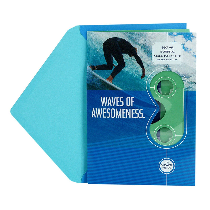 [Australia - AusPower] - Hallmark Father's Day Greeting Card Removable Virtual Reality VR Viewer (Surfing Waves Virtual Reality Video) Surfing Waves Virtual Reality Video 