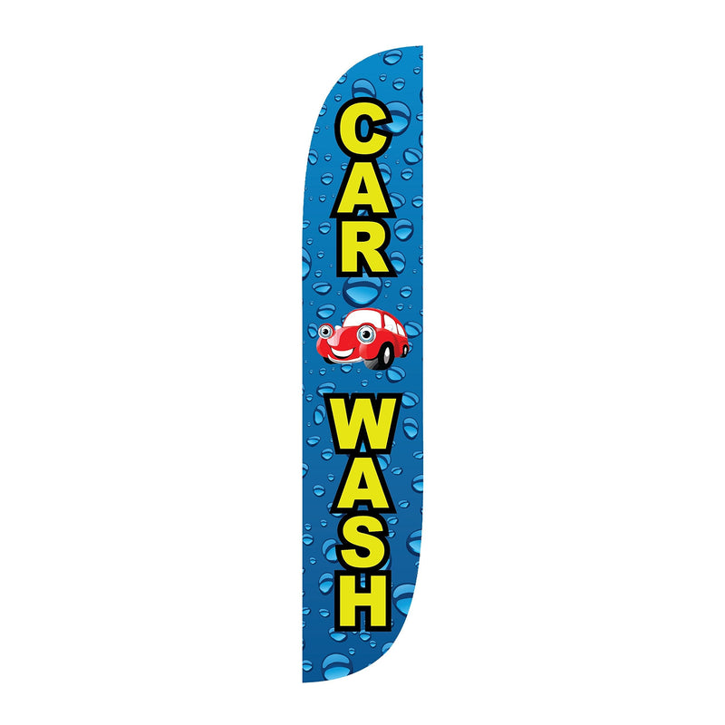 [Australia - AusPower] - LookOurWay Car Wash Themed Feather Flag, 12-Feet (Hardware Not Included) Car Wash Water Drops 