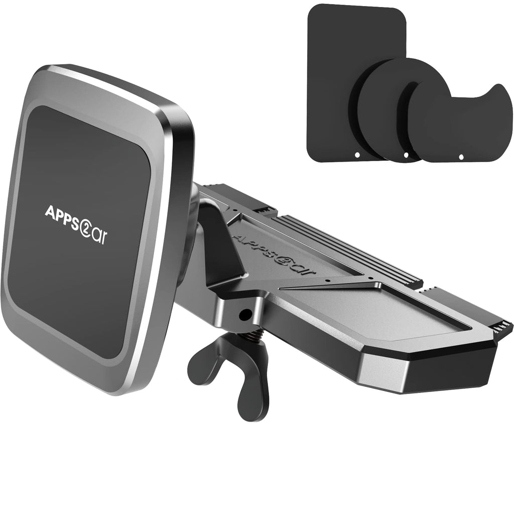 [Australia - AusPower] - Magnetic Car Phone Mount, APPS2Car Solid CD Slot Cell Phone Holder for Car iPhone Car Mount [ 6 Super Strong Magnets ] [ Case Friendly ] Universal Compatible with All Smartphone Mobiles & Mini Tablet 