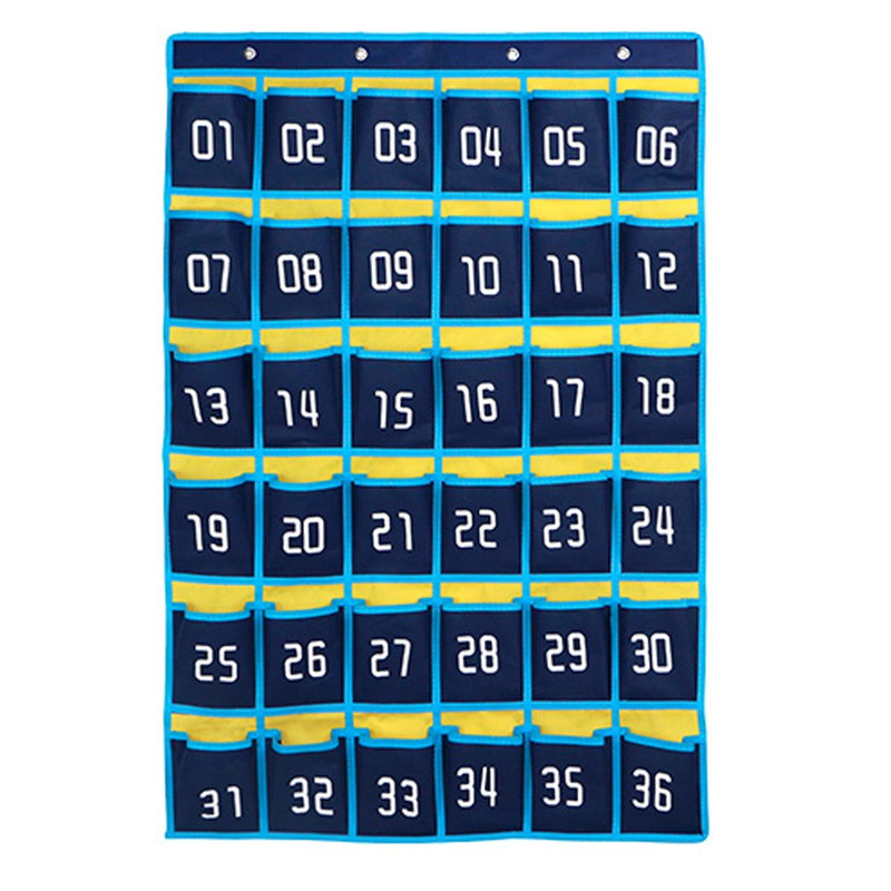[Australia - AusPower] - Loghot Numbered Classroom Sundries Closet Pocket Chart for Cell Phones Holder Wall Door Hanging Organizer (36 Pockets Blue) 36 Pockets Blue 