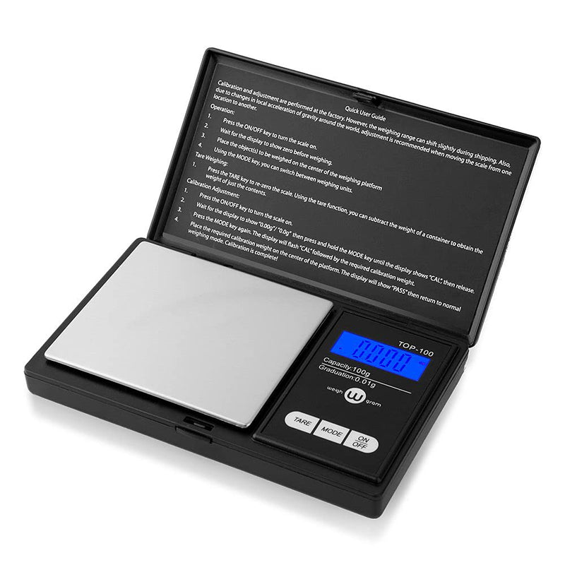 [Australia - AusPower] - Weigh Gram Scale Digital Pocket Scale,100g by 0.01g,Digital Grams Scale, Food Scale, Jewelry Scale Black, Kitchen Scale 100g 