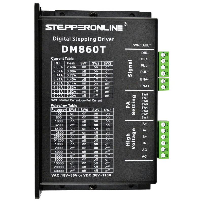 [Australia - AusPower] - STEPPERONLINE CNC Digital Stepper Motor Driver 2.4-7.2A 18-80VAC or 36-110VDC for Nema 34 and 42 Motor 
