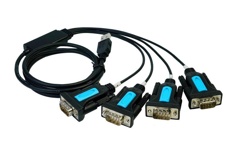 [Australia - AusPower] - TECHTOO 4 Port Professional FTDI CHIP USB to Serial RS232 DB9 Adapter Converter Serial Cable 9-Pin Male to Male with Thumbscrews W/Thumbscrews 4 RS232 Port 