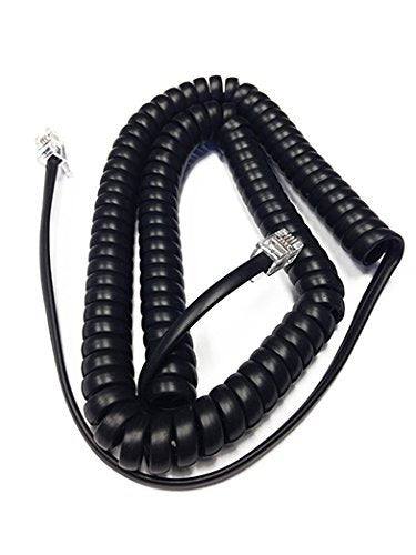 [Australia - AusPower] - The VoIP Lounge Replacement 12 Foot Black Handset Curly Cord for Yealink SIP Phone T40 T41 T32 T38 T40 T42 T46 T48 T41 T42 T46 T48 T52 T54 T56 T57 T58 T59 T19 T21 T23 T27 T29 T30 T31 T33 