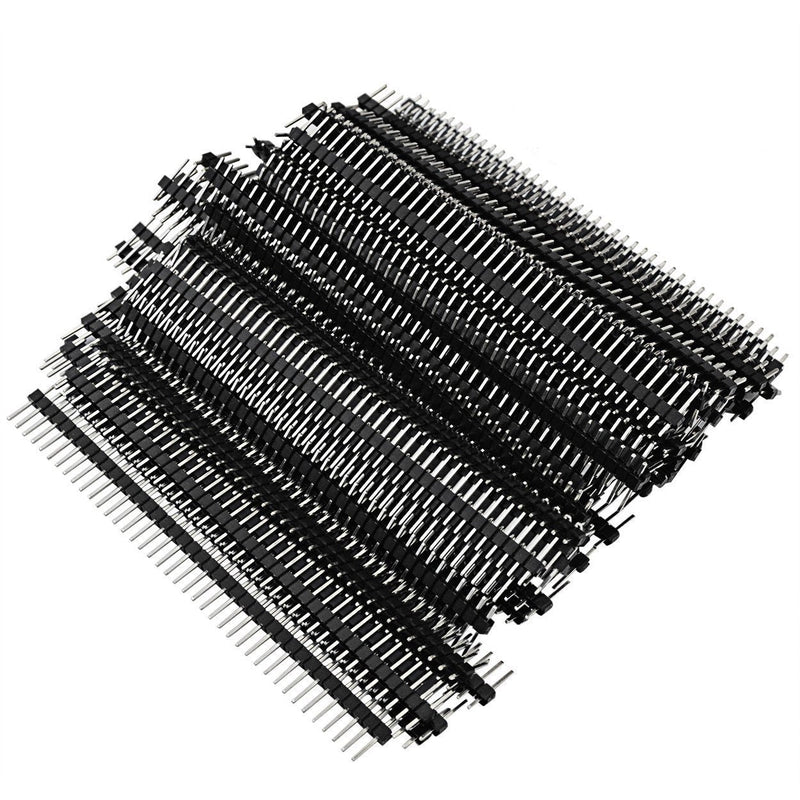[Australia - AusPower] - 100pcs Male Header Pins, Lystaii Straight Single Row 40 Pin 0.1 Inch (2.54mm) Male Pin Header Connector PCB Board Pin Connector Electronic Component Raw Materials 