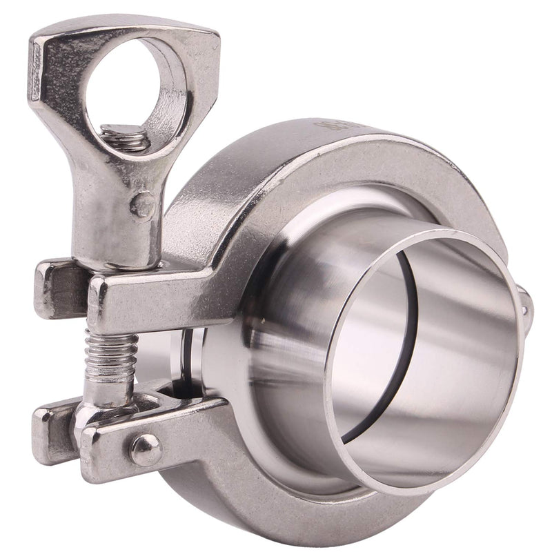 [Australia - AusPower] - DERNORD Stainless Steel Tri-clamp ( Tri-clover Clamp ) + 2 Pcs SUS304 Sanitary Pipe Weld Ferrule + FKM Gasket (1.5 Inch OD 38MM) 1.5 Inch OD 38MM 