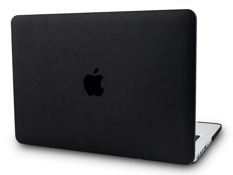[Australia - AusPower] - KECC Compatible with MacBook Pro 13 inch Case 2020-2016 with Touch Bar A2338 M1 A2289 A2251 A2159 A1989 A1706 A1708 Italian Leather Hard Shell (Black Leather) Black Leather 