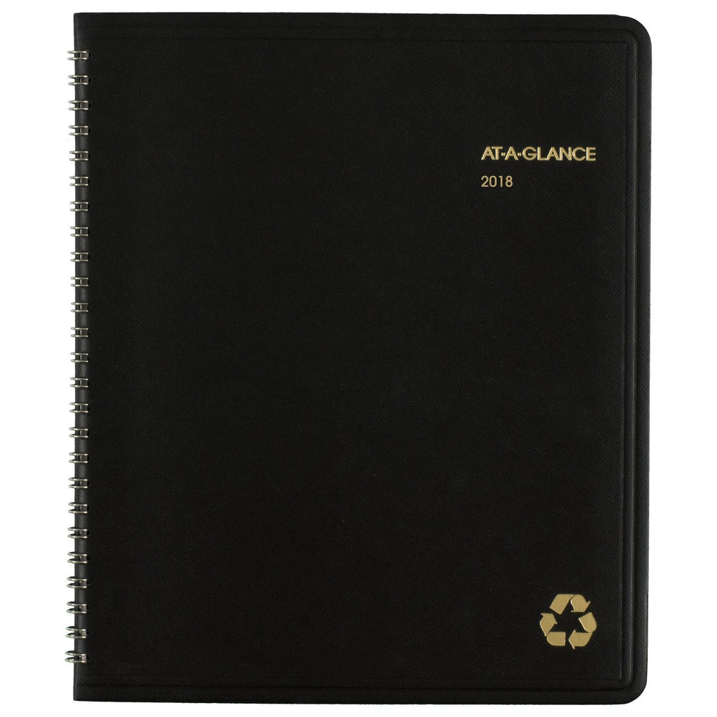 [Australia - AusPower] - AT-A-GLANCE Monthly Planner, Recycled, January 2018 - December 2018, 6-7/8" x 8-3/4", Medium, Black (70120G05) 2018 Old Edition 