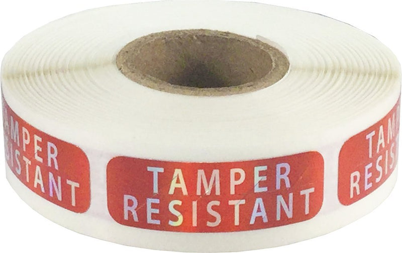 [Australia - AusPower] - Tamper-Resistant Metalized Labels, 0.5" x 1.5" Adhesive Stickers, 500-Pack Red Metalized 