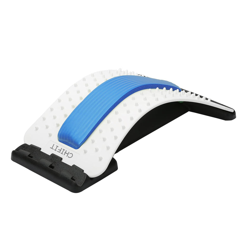 [Australia - AusPower] - ChiFit Multi-Level Back Stretching Device - Immediate Relief for Back Pain, Herniated Disc, Sciatica, Scoliosis,Lower and Upper Back Stretcher Support and Pain Relief Blue 