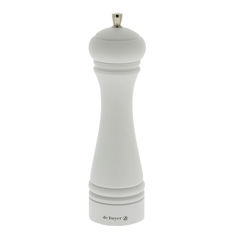 [Australia - AusPower] - de Buyer Java Pepper Mill - Matte White Beechwood - French Stainless Steel Mechanism - Black Pepper or Spice Grinder - Adjustable Grind - 2.25" x 8.25" 