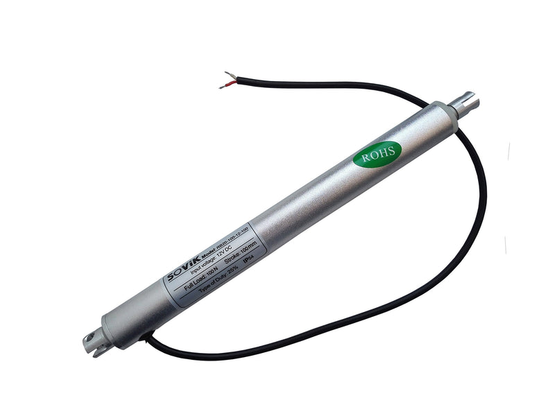 [Australia - AusPower] - SOViK 12V 4 inch Stroke Micro Linear Actuator 44lbs Maximum Lift, Round Tube Diameter 0.8", Internal Limit Switch 4" Stroke Force 44lbs 