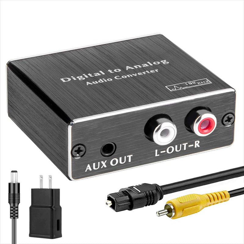 [Australia - AusPower] - ROOFULL 192Khz Digital-to-Analog Audio Converter DAC Digital SPDIF Optical (Toslink) to Analog L/R RCA & 3.5mm AUX Stereo Audio Adapter with Optical & Coaxial Cable for PS3/4 DVD HDTV Headphone 