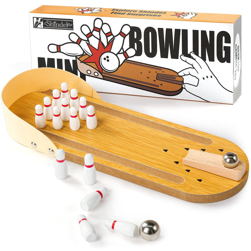 [Australia - AusPower] - 3 otters Mini Bowling Set, Wooden Tabletop Bowling Game Desk Toys Desktop Bowling Home Bowling Alleys, Desk Gifts for Coworkers 