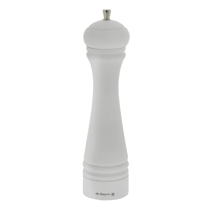 [Australia - AusPower] - de Buyer - Java Salt Mill - Java Mat White Beechwood - French Stainless Steel Mechanism - Salt or Spice Grinder - Adjustable Grind - 2.25" x 10" 