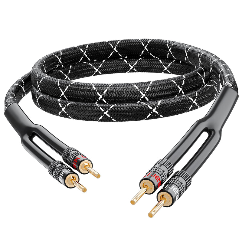 [Australia - AusPower] - GearIT 12AWG Premium Heavy Duty Braided Speaker Wire (3 Feet) with Dual Gold Plated Banana Plug Tips - Oxygen-Free Copper (OFC) Construction, Black 3 Feet 