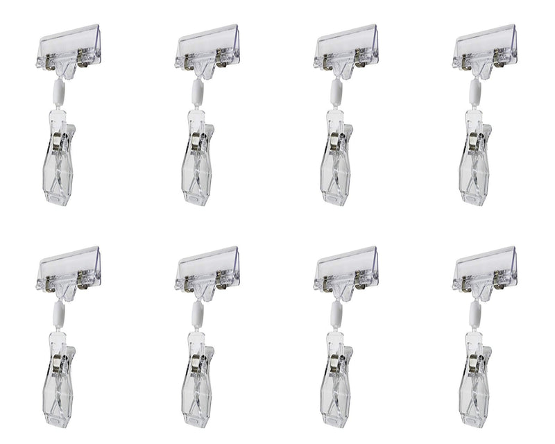 [Australia - AusPower] - Jocon HD6006 Sign Clips Swivel Merchandise Sign Clip Display Clip (8 PCS, Clear) 8 PCS 