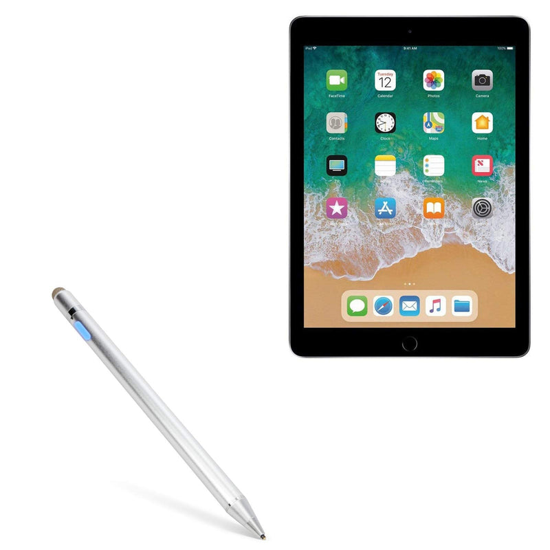 [Australia - AusPower] - BoxWave Stylus Pen for Apple iPad 5th Gen (2017) (Stylus Pen by BoxWave) - AccuPoint Active Stylus, Electronic Stylus with Ultra Fine Tip for Apple iPad 5th Gen (2017) - Metallic Silver 