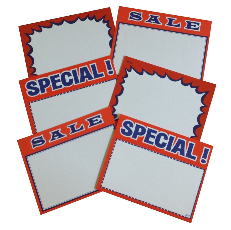 [Australia - AusPower] - 2.75" X3.5" Sign Card Set, Blank, Special and Sale (3 Packs, 100 Each Pack) 