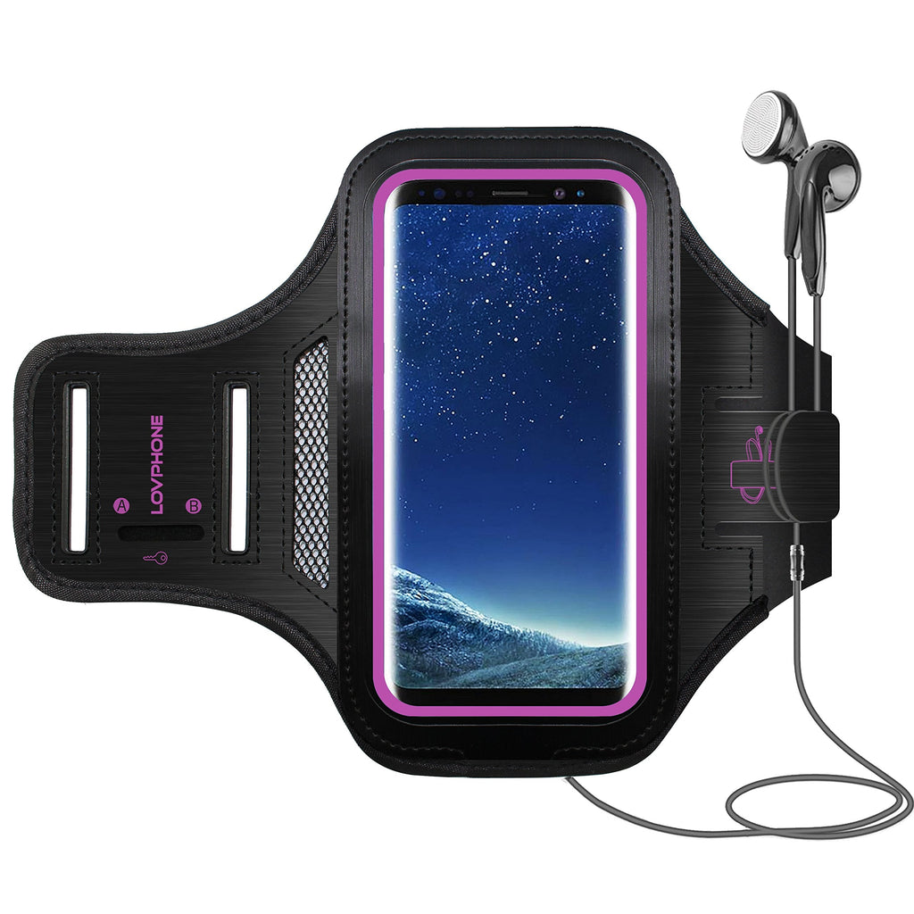 [Australia - AusPower] - LOVPHONE Galaxy S8/S9 Armband Sport Running Exercise Gym Sport Case for Samsung Galaxy S8/S9,Fingerprint Sensor Access Supported, with Key Holder & Card Slot,Water Resistant and Sweat-Proof Rosy 