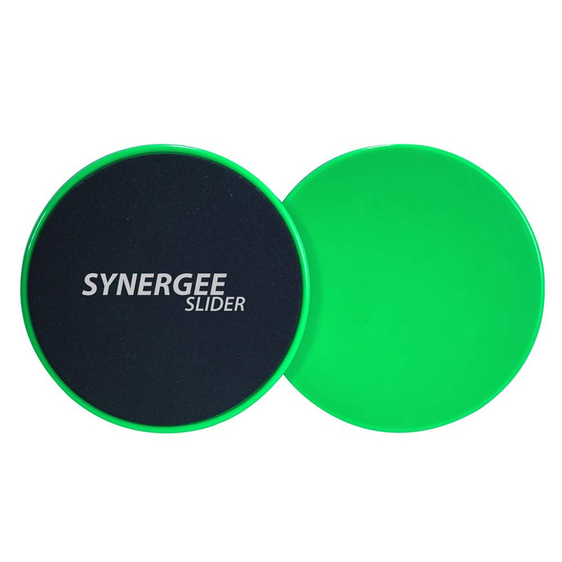 [Australia - AusPower] - Synergee Core Sliders. Dual Sided Use on Carpet or Hardwood Floors. Abdominal Exercise Equipment Electric Green 
