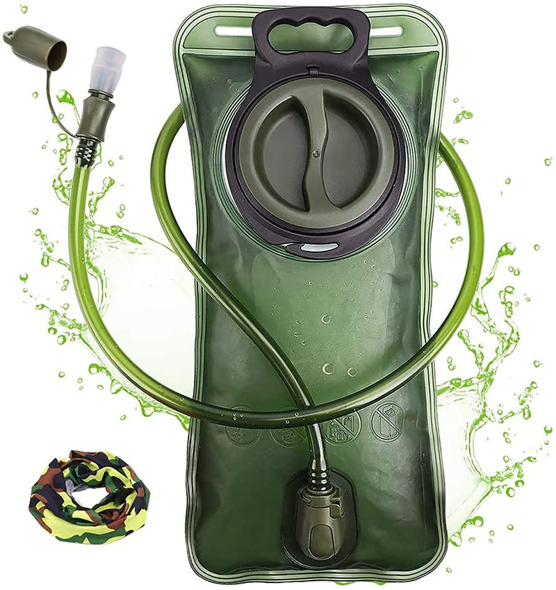 [Australia - AusPower] - CHERAINTI Hydration Bladder 2 Liter Water Reservoir, Water Storage Bladder Bag, Hydration Pack Replacement, for Hiking Biking Climbing Cycling Running, Large Opening, Green 