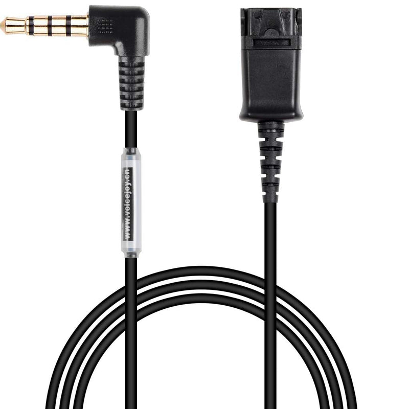 [Australia - AusPower] - Headset QD (Quick Disconnect) Cable with Single 3.5mm Plug for Smartphones Mobile Phones,Laptop etc with 3.5mm Jack QD-3.5mm 