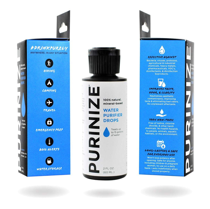 [Australia - AusPower] - PURINIZE - The Best and Only Patented Natural Water Purifying Solution - Chemical Free Camping and Survival Water Purification 