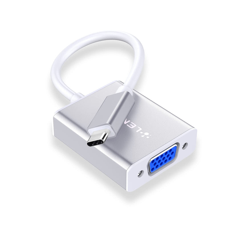[Australia - AusPower] - LENTION USB C to VGA Cable Adapter, Type C to VGA Monitor Converter Compatible 2021-2016 MacBook Pro 13/15/16, New Mac Air/Surface, MacBook 12, More, Stable Driver Certified (CB-1080VGA, Sliver) Silver 