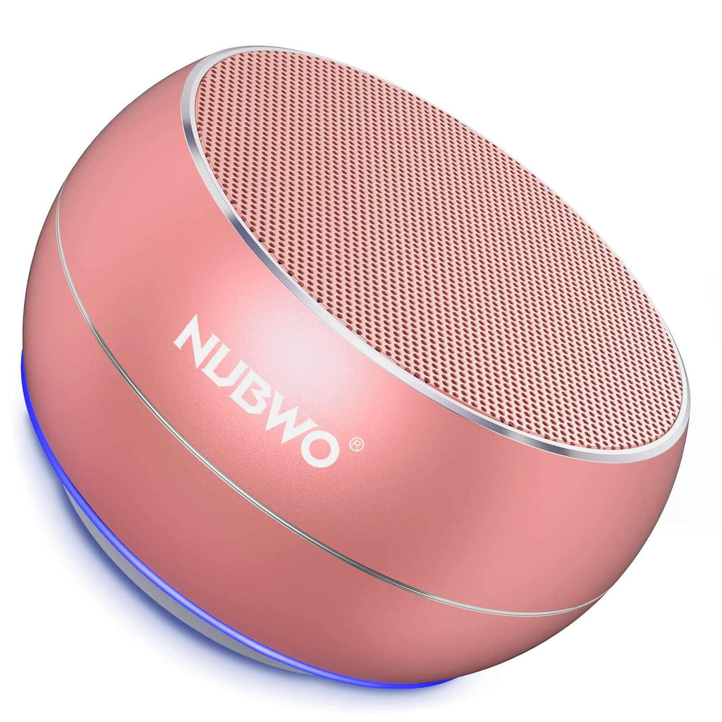 [Australia - AusPower] - NUBWO Portable Bluetooth Wireless Speaker with Bass TWS, Bulti in Mic, 15H Playtime Small Speaker for Iphone, iPad, Mac, Tablet, Echo Rose Gold 