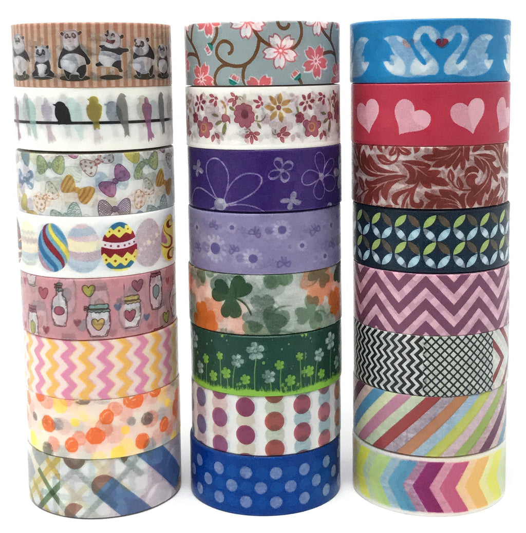 [Australia - AusPower] - 24 Rolls Washi Tape Box Set | Colorful Decorative Masking Tape for All Purposes | Great for DIY Crafts, Kids' Art Projects, Scrapbook, Journal, Planner, Gift Wrapping 