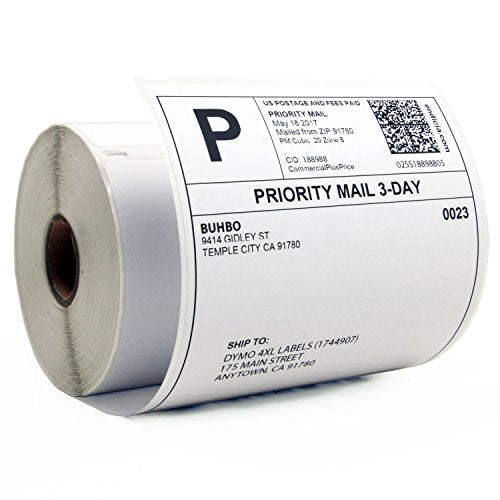 [Australia - AusPower] - Buhbo Compatible with DYMO LabelWriter 4XL 4" x 6" Shipping Label 1744907, White (220 Per Roll) 1 Roll 