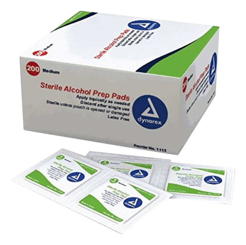 [Australia - AusPower] - Dynarex 616784110325 Alcohol Prep Pads, 3" Height, 3" Wide, 6" Length, Medium (Pack of 800) 
