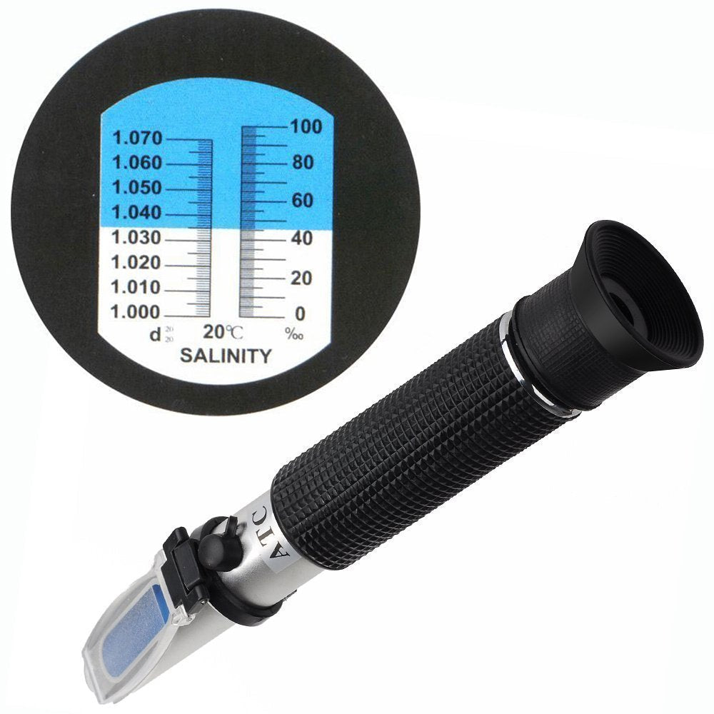 [Australia - AusPower] - Salinity Refractometer for Seawater and Marine Fishkeeping Aquarium 0-100 PPT - Dual Scale (1.0 to 1.070 S.G.) - Automatic Temperature Compensation 